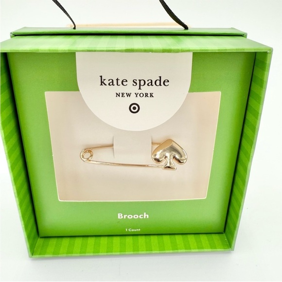 Kate Spade X Target Jewelry - NWT Kate Spade x Target Logo Spade Gold Heart Pin Brooch